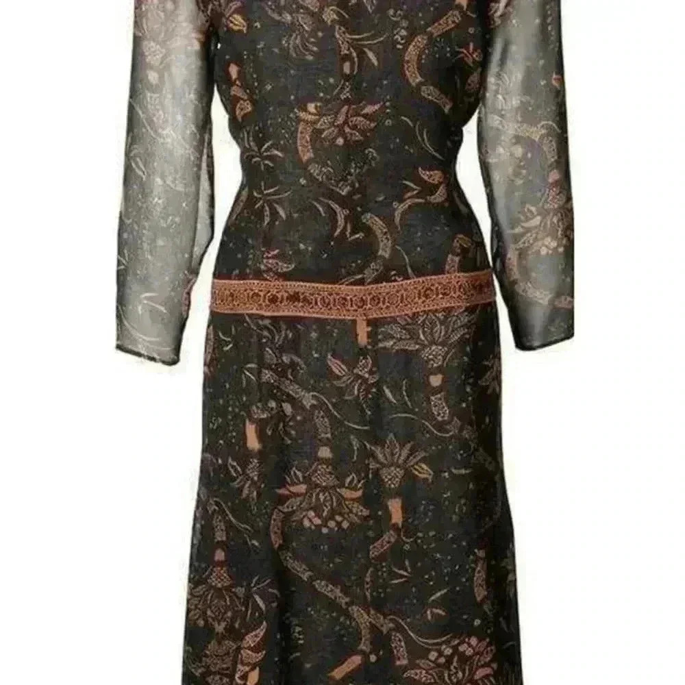Floral Paisley Print Barbara Bui Midi Dress - Picture 13 of 17